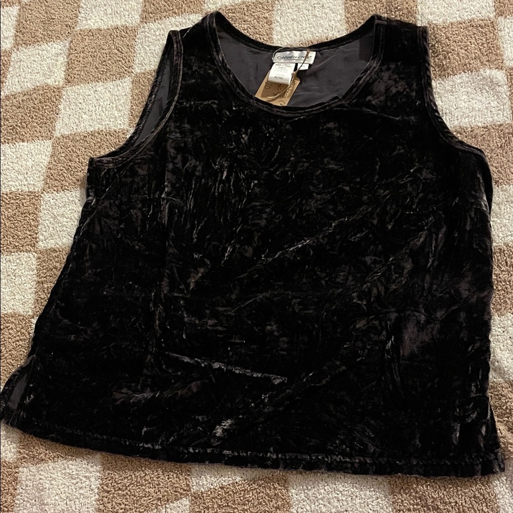 Vintage Coldwater Creek Black Velvet Tank Top